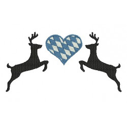 Stickdatei - Bayrisches Herz springende Hirsche